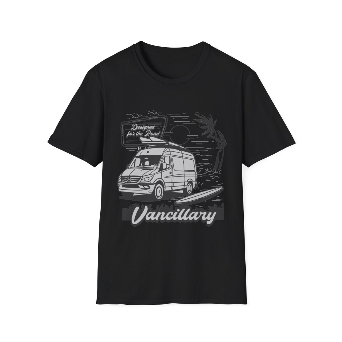Vanlife Road Trip T-Shirt — "Vancillary" Camper Van Adventure Tee