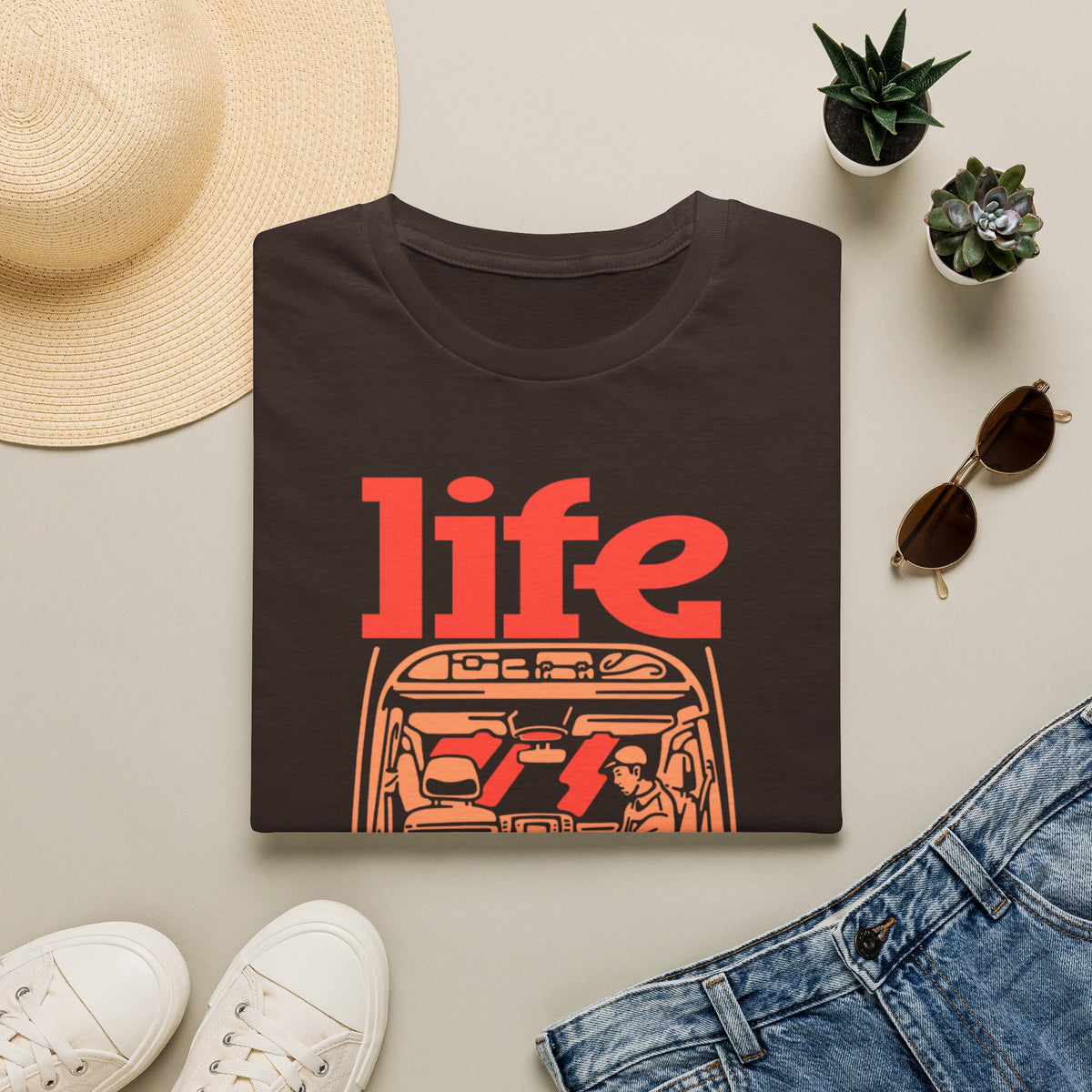 Life on the Road Tee – Van Interior Graphic T-Shirt
