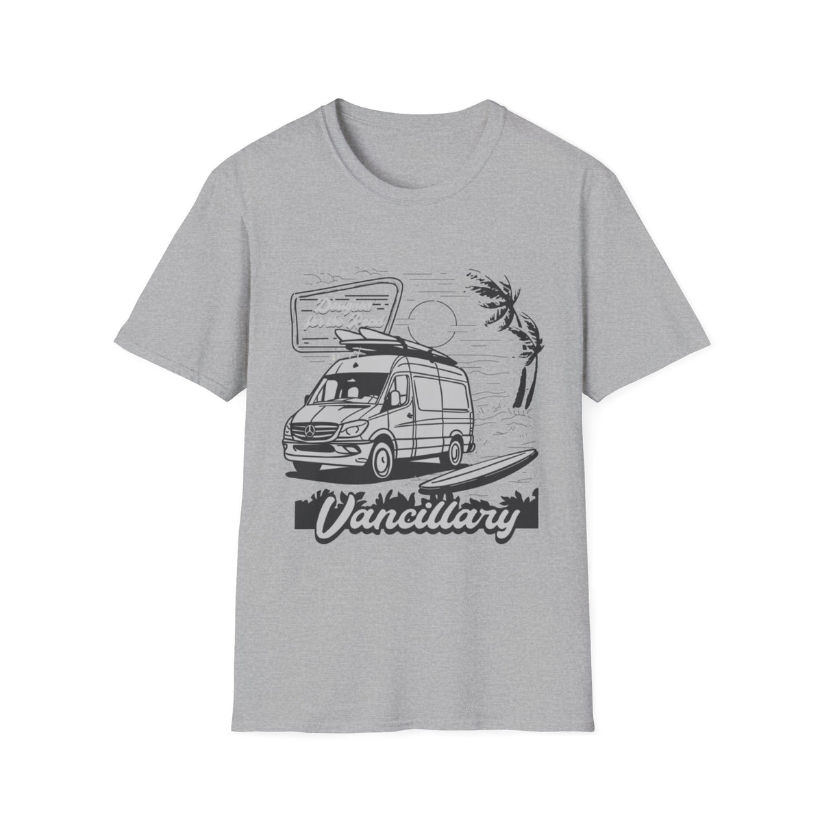 Vanlife Road Trip T-Shirt — "Vancillary" Camper Van Adventure Tee
