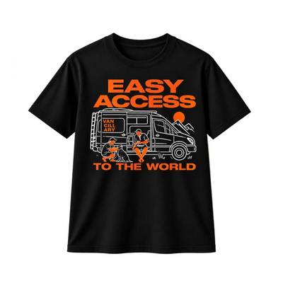 Easy Access Camper T-Shirt — "Easy Access to the World" Travel Van Tee